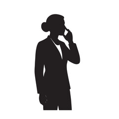 Businesswoman Talking on Phone Silhouette