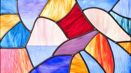 Fototapeta premium Abstract Stained Glass Window Colorful Pattern Design