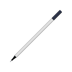 Black fineliner felt-tip pen. Vector illustration isolated on white background