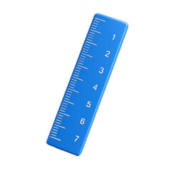 Blue Ruler Measurement Tool Geometry School Supplies Isolated On Transparent Background