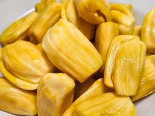 close-up of a fresh jackfruit