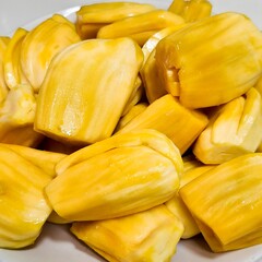 close-up of a fresh jackfruit