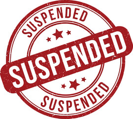 Suspended stamp red circular grunge seal