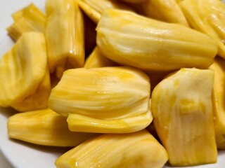 close-up of a fresh jackfruit