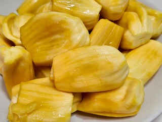 close-up of a fresh jackfruit