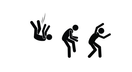 Fototapeta premium Stick figure falling and recovering