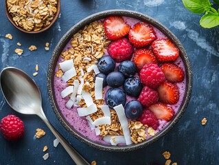 Muesli with berries in a bowl