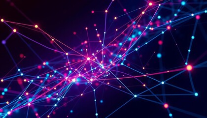 Abstract network nodes & lines forming complex data structure ,  vector,  artificial intelligence