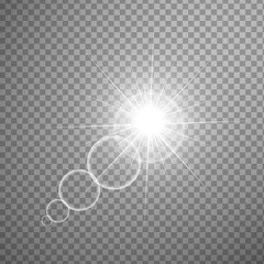 Bright Sunlight Rays Transparent PNG with Lens Flare