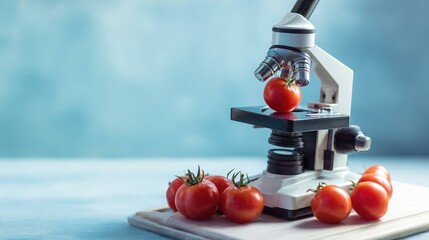 Close-Up Study of Tomato Sample with Optical Microscope