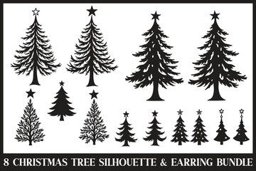 Obraz premium Xmas Tree & Earring Cut Bundle