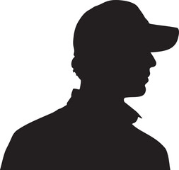 Man Profile Silhouette Headwear Fashion Clothing Accessories Black Shape
