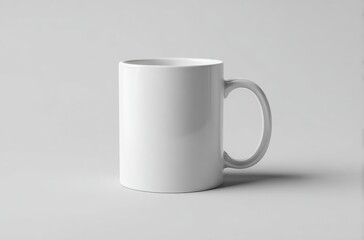 Fototapeta premium Blank white mug on plain background
