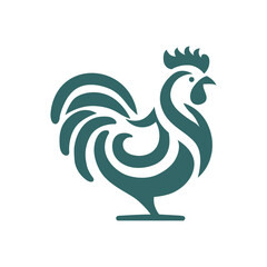 Stylized Rooster Illustration Minimalist, Clean Emblem for Branding