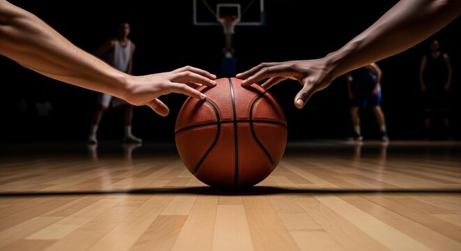 The Universal Drive: A Powerful Close-Up of Two Diverse Hands Reaching for a Basketball.