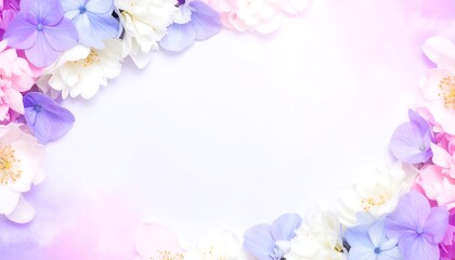 Delicate floral frame on pastel background