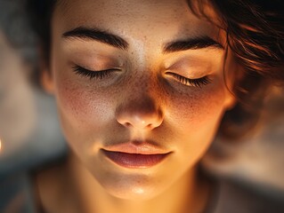 Young woman smiling closeup portrait