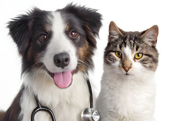 dog veterinarian and cat
