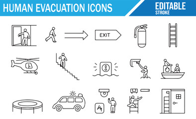 Survival and Rescue Icons for Emergency Procedures
