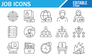Career Success Icon Set for Corporate Use