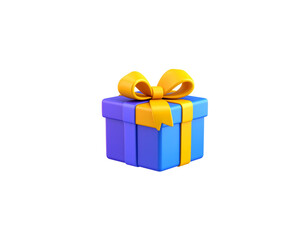 Beautiful 3D gift box on white background