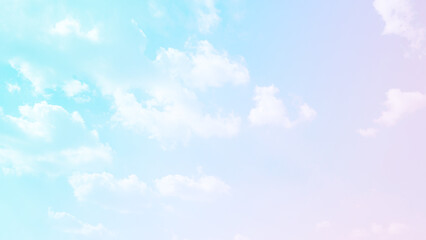 Beautiful clouds and blue sky with pastel color