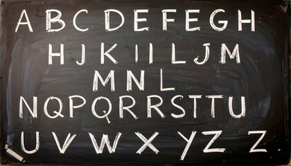 alphabets on the blackboard