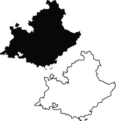 Map of Provence Alpes Cote dAzur France Silhouette Flat and Outline Design