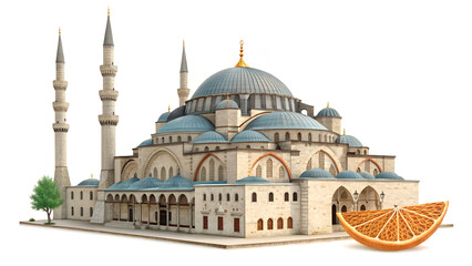 Fototapeta premium mosque isolated on white background