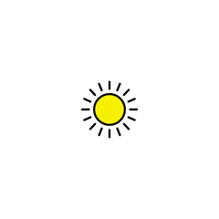 Sun icon logo flat vector design