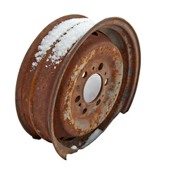 Old car engine isolated on a transparent background
