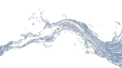 Spray spiral drip with blue fluid water splashing. Liquid motion and transparent purity. Fresh water and cleanliness