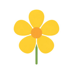 Yellow flower icon isolated on transparent background