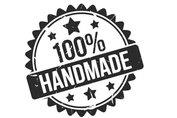 Obraz premium Authentic 100% Handmade Stamp: Quality Assurance Symbol for Crafts and Products