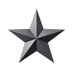 Dark gray five pointed star symbol on transparent background