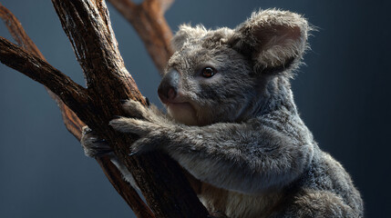 Fototapeta premium koala climbing tree