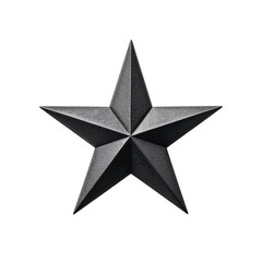 Obraz premium Dark gray five pointed star symbol on transparent background