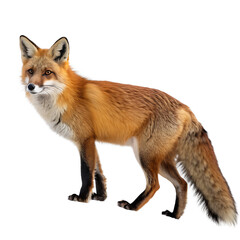 Fototapeta premium Red fox vulpes, 4 years old isolated on a transparent background 