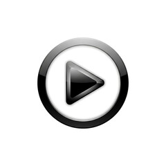 Play button icon isolated on transparent background