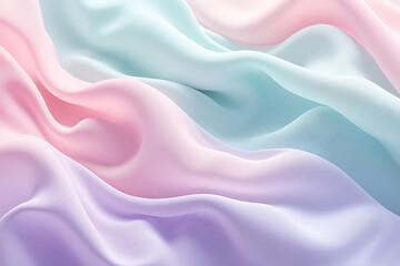 Obraz premium Abstract Silk Fabric Background with Flowing Waves and Pastel Colors for Elegant and Luxurious Visuals