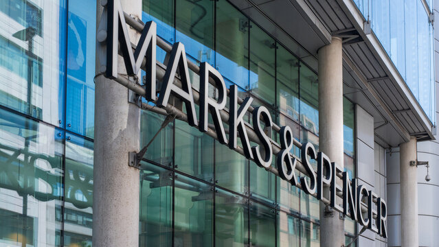 Marks & Spencer retail storefront, 11 July, London, UK