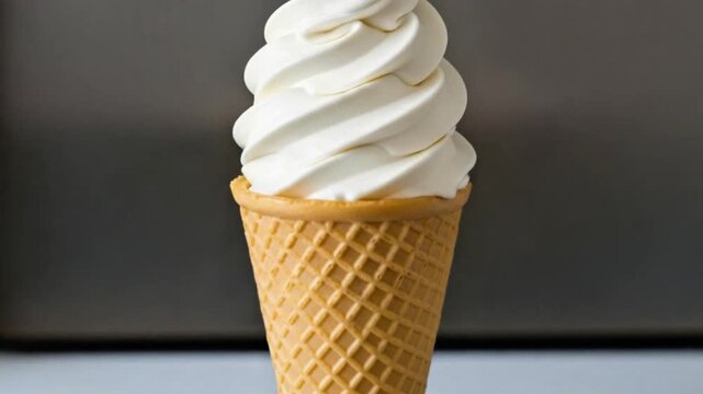 Perfect soft serve ice cream cone swirls