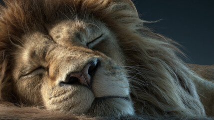 Naklejka premium lion sleeping