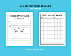 Online Shopping Tracker Interior – KDP Printable Order and Delivery Logbook