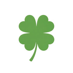Green four leaf clover isolated on transparent background