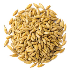 Oat flakes and seeds isolated on a transparent background
