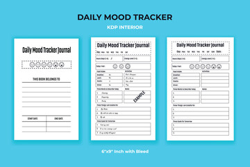 Daily Mood Tracker – KDP Interior for Emotional Wellness and Self-Care Planning