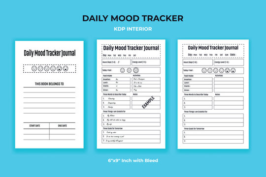Daily Mood Tracker &ndash; KDP Interior for Emotional Wellness and Self-Care Planning