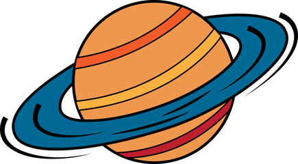 Planet Saturn silhouette icon. Planet Saturn with planetary ring vector icons isolated on transparent background. Cosmos and astronomy planet vector illustration.