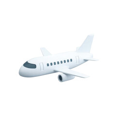 Realistic 3D airplane emoji isolated on transparent background for travel and aviation themes